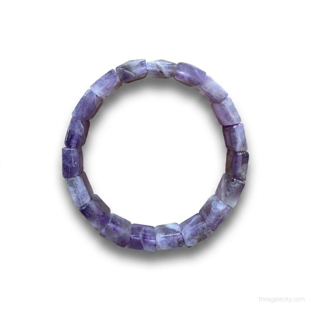 Natural Amethyst Pyramid Shape Bracelet - 3