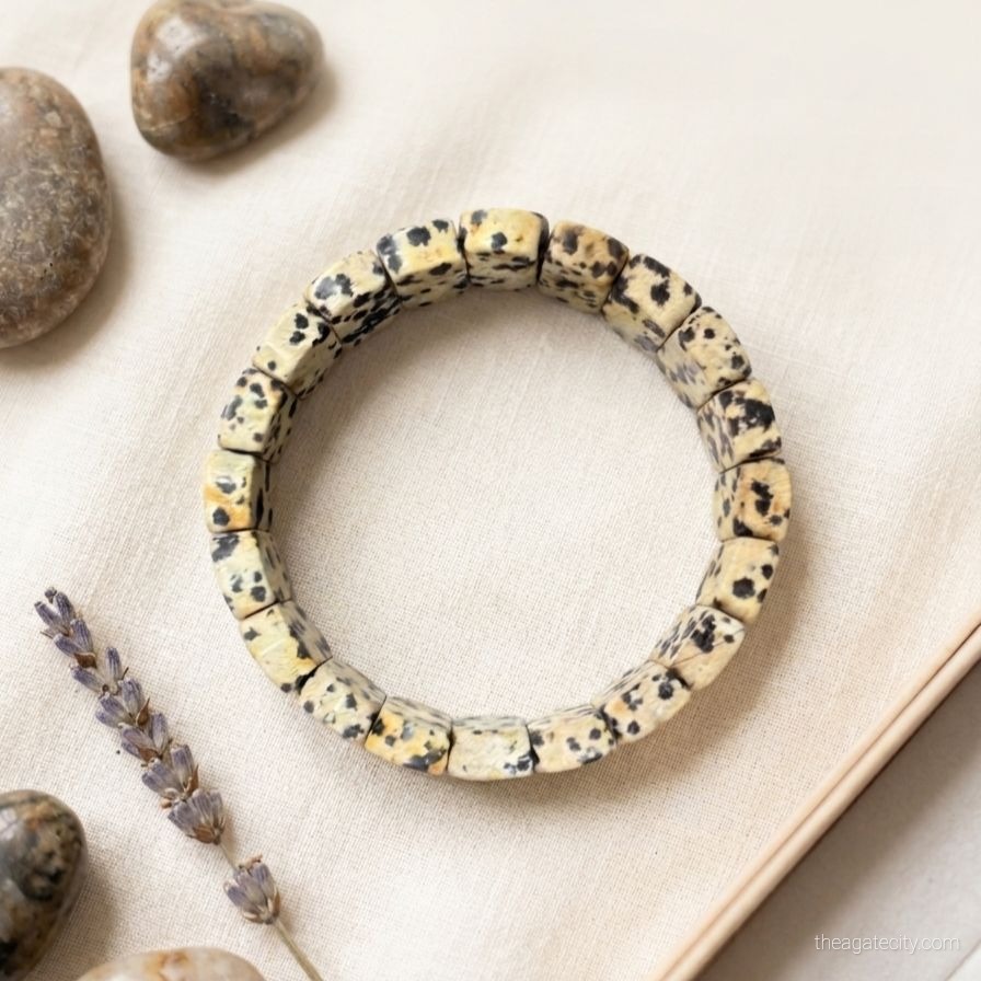 Natural Dalmatian Jasper Rectangle Bracelet - 3