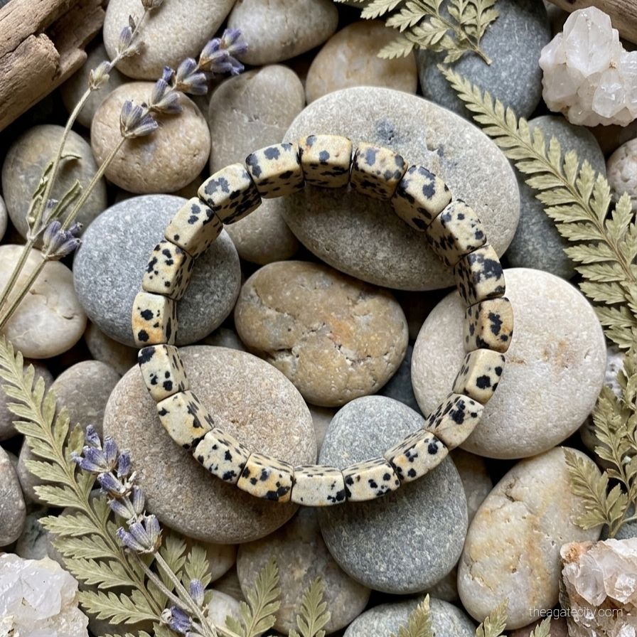 Natural Dalmatian Jasper Rectangle Bracelet - 2